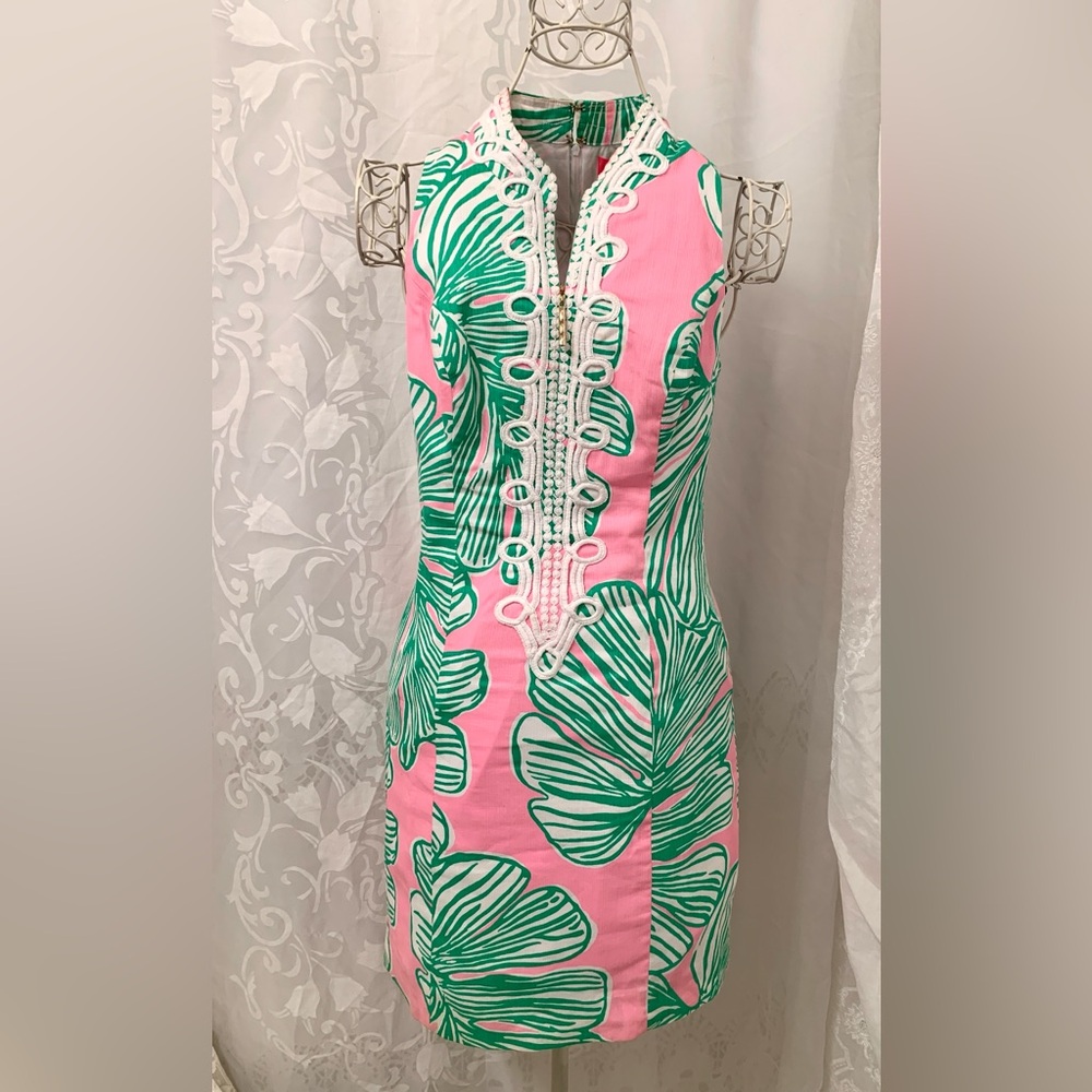 Lilly Pulitzer Alexa Mandevilla baby who let the fronds out shift dress Sz 2 - Picture 2 of 9